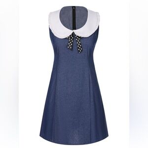 Blue Dress with White Collar